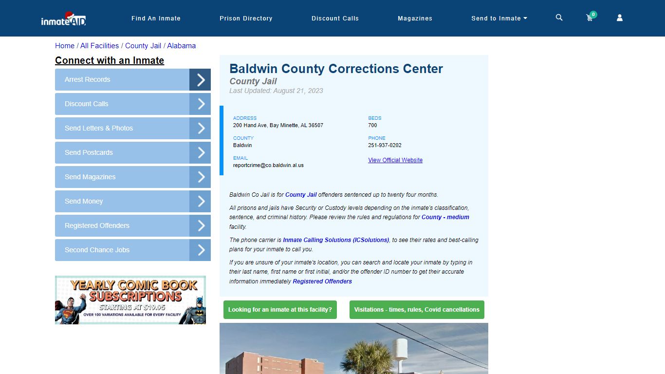 Baldwin County Corrections Center - Inmate Locator - Bay Minette, AL
